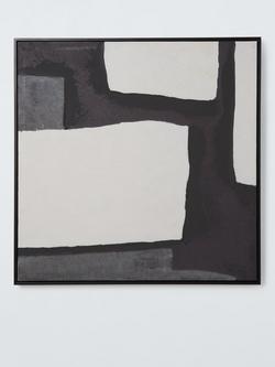 John Lewis 'Mono Shapes' Abstract Framed Print, 80 x 80cm, Black/White, Black And White