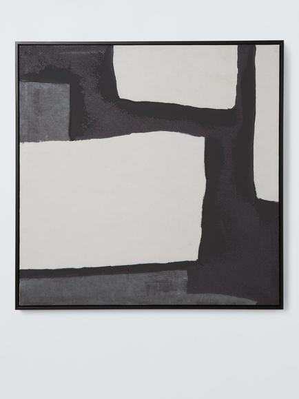 John Lewis 'Mono Shapes' Abstract Framed Print, 80 x 80cm, Black/White, Black And White