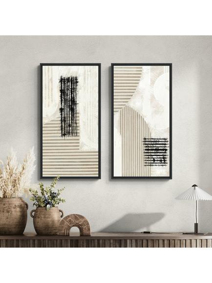 John Lewis x John Cooper 'Brigg' Framed Canvas Print, Set of 2, 84 x 44cm, Black - view 2, Black