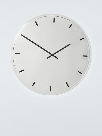 John Lewis Bevel Glass Wall Clock, 50cm, Clear