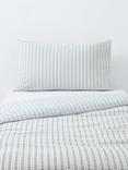 John Lewis Kids' Classic Seersucker Stripe Duvet Cover and Pillowcase Set, Single, Blue