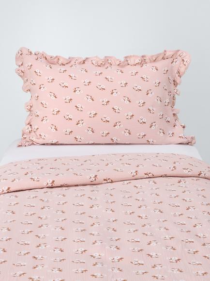 John Lewis Floral Posy Duvet Cover and Pillowcase Set, Single, Pink, Pink