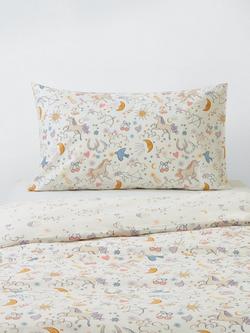 John Lewis Kids' Celeste Unicorn Duvet Cover & Pillowcase Set, Natural, Single, Natural