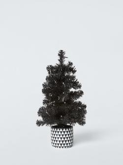 John Lewis Pre-lit Potted Halloween Tree, Black, H50cm - view 2, Black