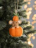 John Lewis Mouse in Pumpkin Felt Hanging Decoration
