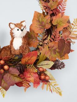 John Lewis Straw Fox Wreath, Dia.36cm - view 2, Multi