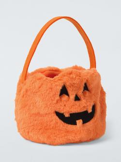 John Lewis Plush Pumpkin Bag, Orange