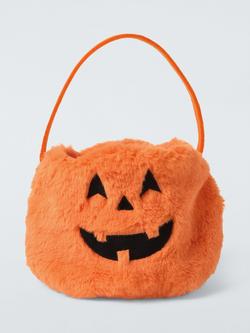 John Lewis Plush Pumpkin Bag - view 2, Orange