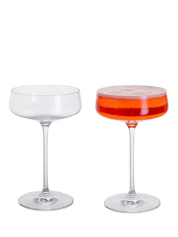Dartington Crystal Elevate Coupe Saucer Cocktail Glass, Set of 2, 300ml, Cl, Clear
