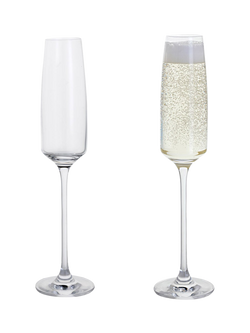 Dartington Crystal Elevate Champagne Glass Flute, Set of 2, 170ml, Clear, Clear