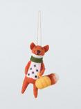 John Lewis Fox with Pumpkin Felt Tree Decoration
