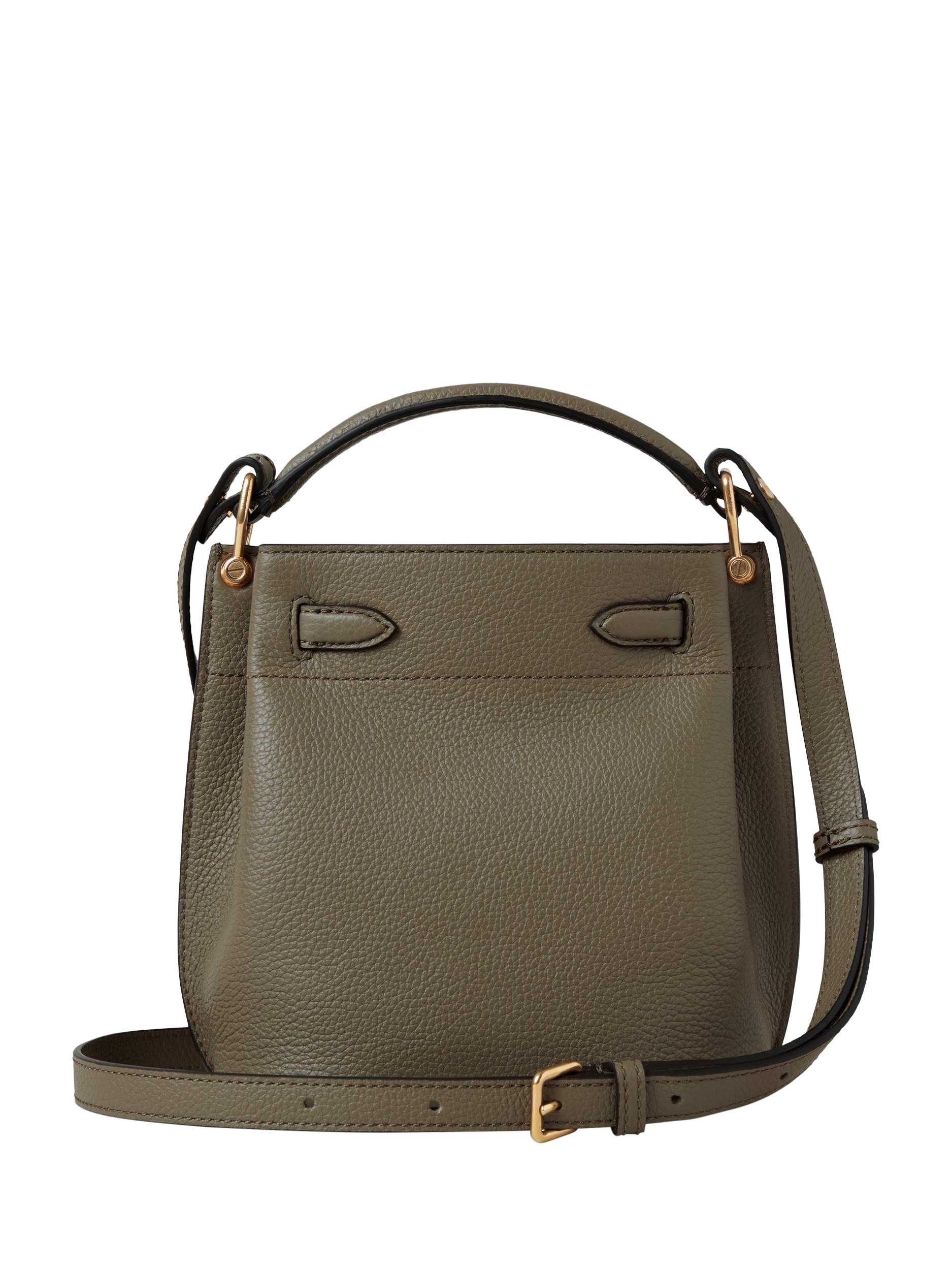 Product image 3 of 5, which shows Mulberry Mini Islington Leather Bucket Bag, Linen Green