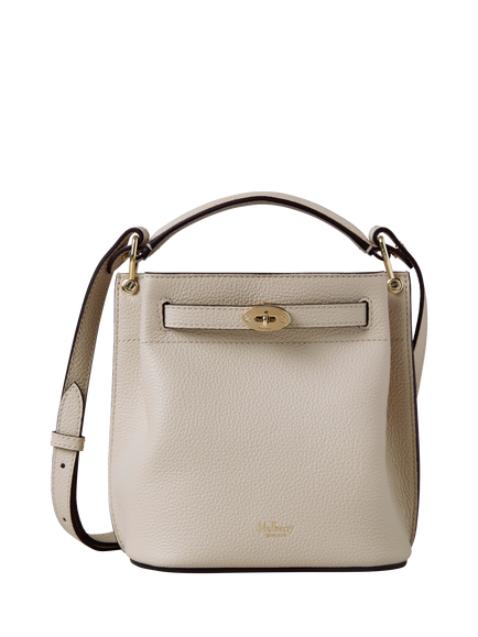 Mulberry Mini Islington Leather Bucket Bag, Chalk