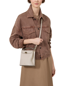 Mulberry Mini Islington Leather Bucket Bag - view 2, Chalk