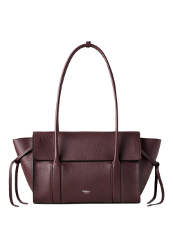Mulberry Small Soft Bayswater Heavy Grain Leather Shoulder Bag, Black Cherry