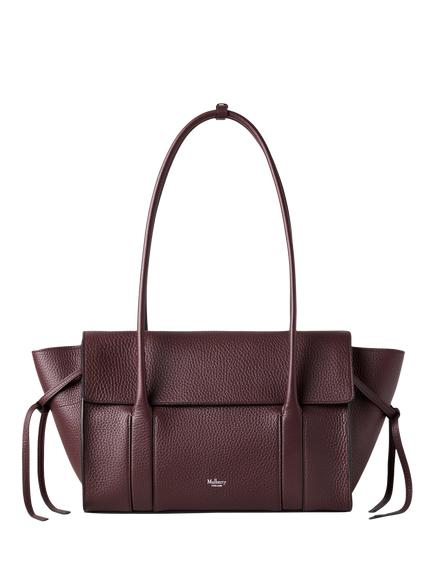 Mulberry Small Soft Bayswater Heavy Grain Leather Shoulder Bag, Black Cherry