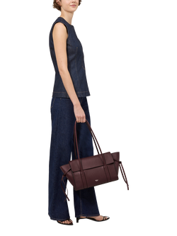 Mulberry Small Soft Bayswater Heavy Grain Leather Shoulder Bag - view 2, Black Cherry