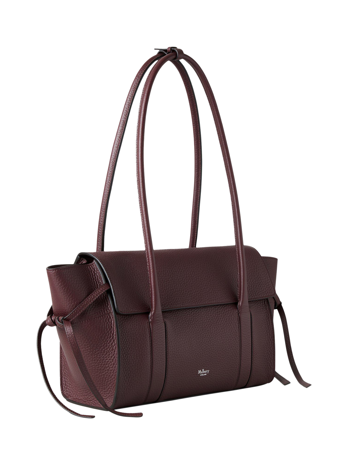 Product image 4 of 5, which shows Mulberry Small Soft Bayswater Heavy Grain Leather Shoulder Bag, Black Cherry