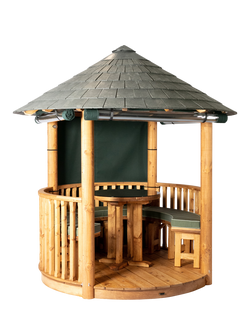 Breeze House Oasis Classic Slate Effect Tile Roof Circular Gazebo, FSC-Certified (Scandinavian Redwood)n, Green