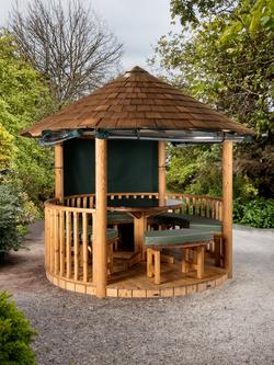 Breeze House Savannah Classic Cedar Shingle Roof Circular Gazebo, FSC-Certified (Scandinavian Redwood) - view 2, Green