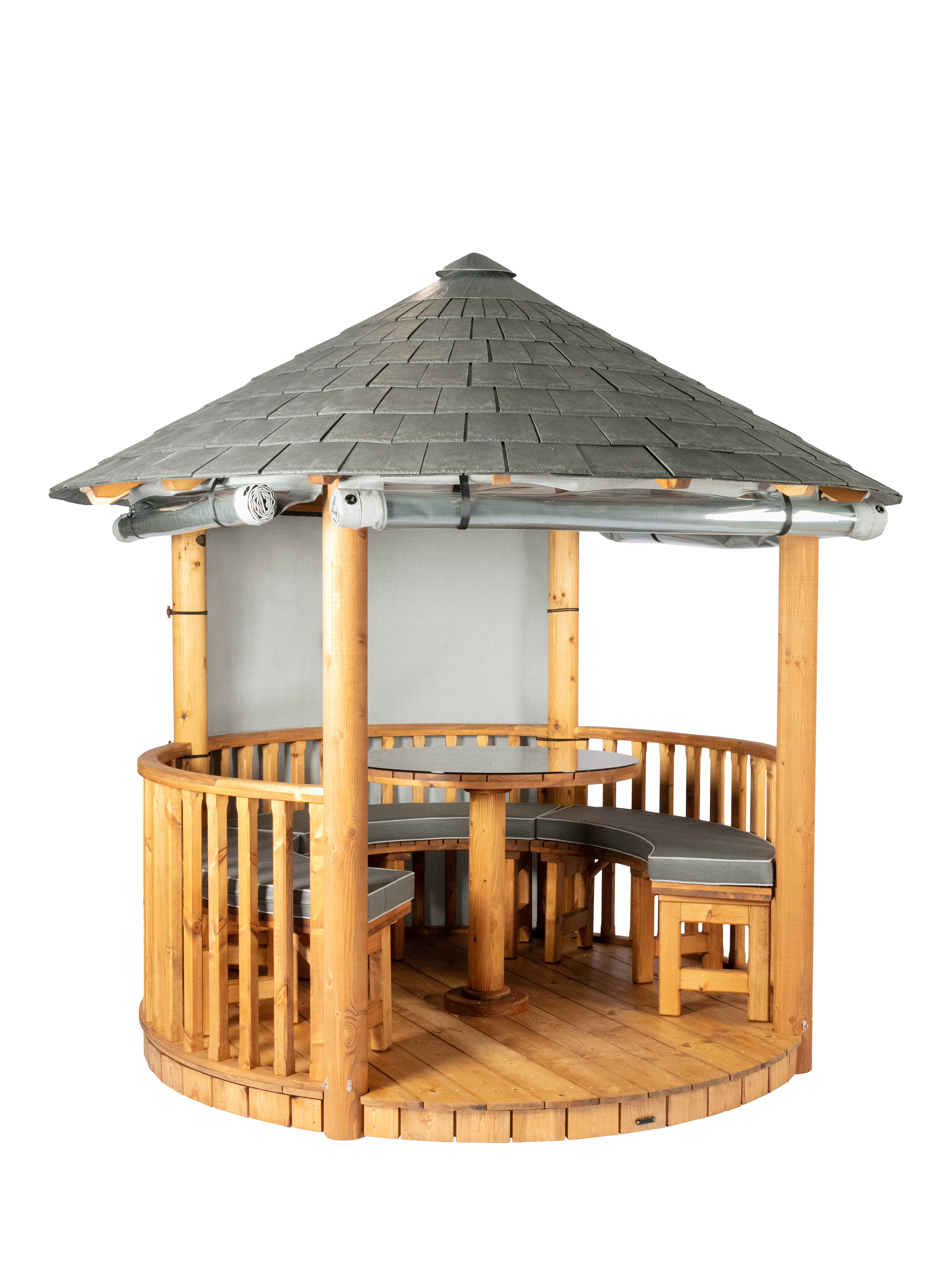 Breeze House Mara Signature Slate Effect Tile Roof Circular Gazebo, FSC ...