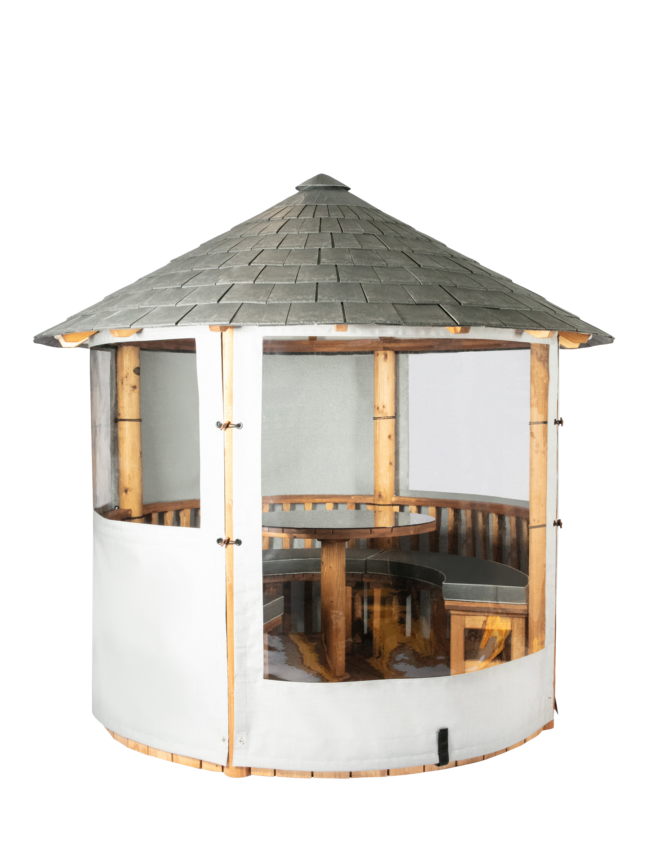 Breeze House Mara Signature Slate Effect Tile Roof Circular Gazebo, FSC ...