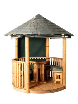 Breeze House Oasis Signature Slate Effect Tile Roof Circular Gazebo, FSC-Certified (Scandinavian Redwood), Green