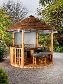 Breeze House Savannah Signature Cedar Shingle Roof Circular Gazebo, FSC-Certified (Scandinavian Redwood) - view 2, Grey