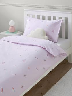 John Lewis Kids' Fairyland Duvet Cover and Pillowcase Set, Pink, Single - view 2, Pink