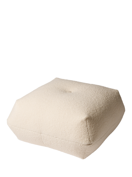 Square Boucle Beanbag Pouffe, Marshmallow, Marshmallow