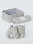 John Lewis Elephant, Blanket and Basket Gift Set, Grey