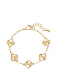 Jon Richard Diamond Cut Clover Bracelet Gold
