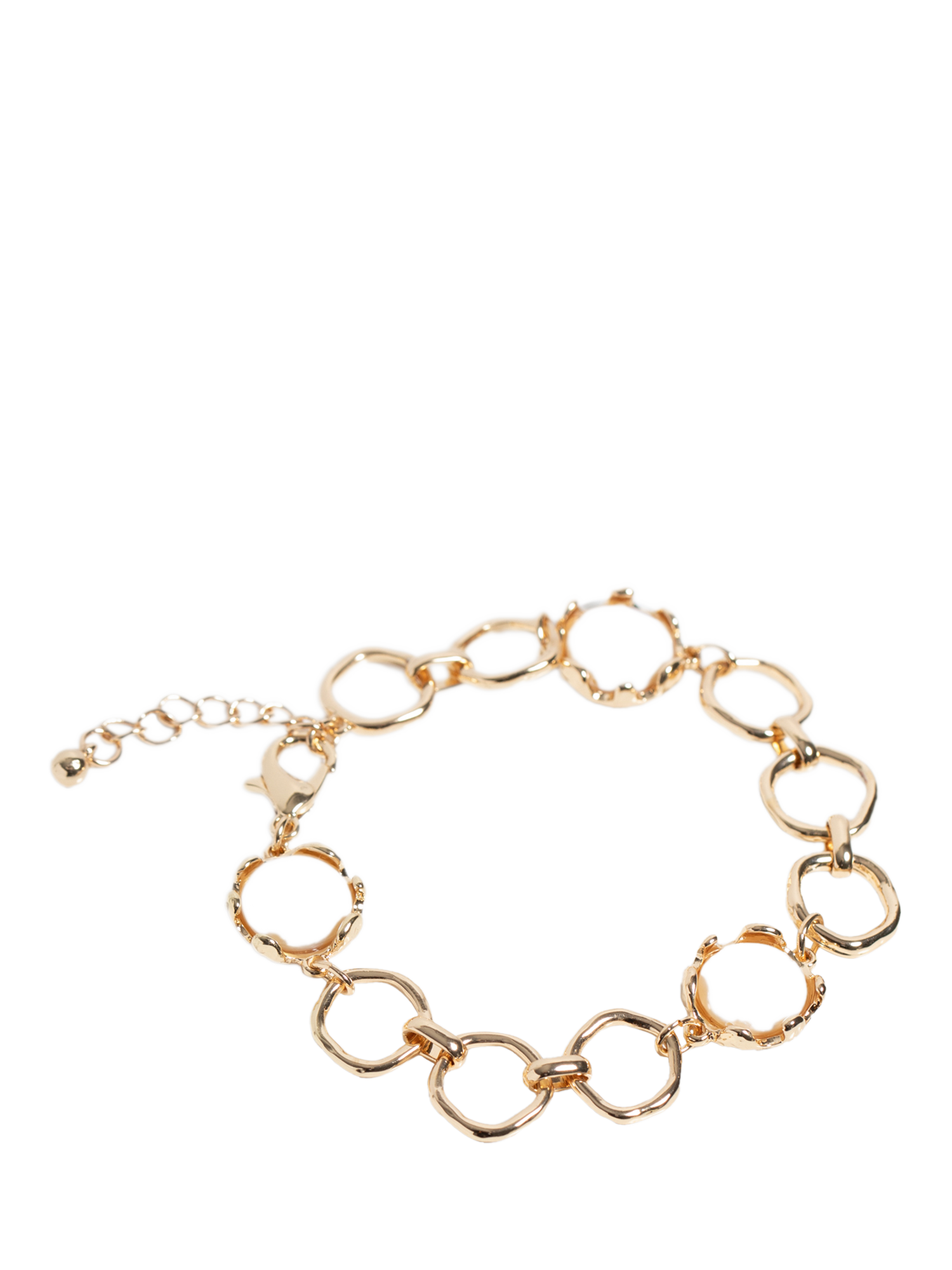 Product image 2 of 2, which shows Jon Richard Baroque Pearl Polished Chain Bracelet, Gold/Cream