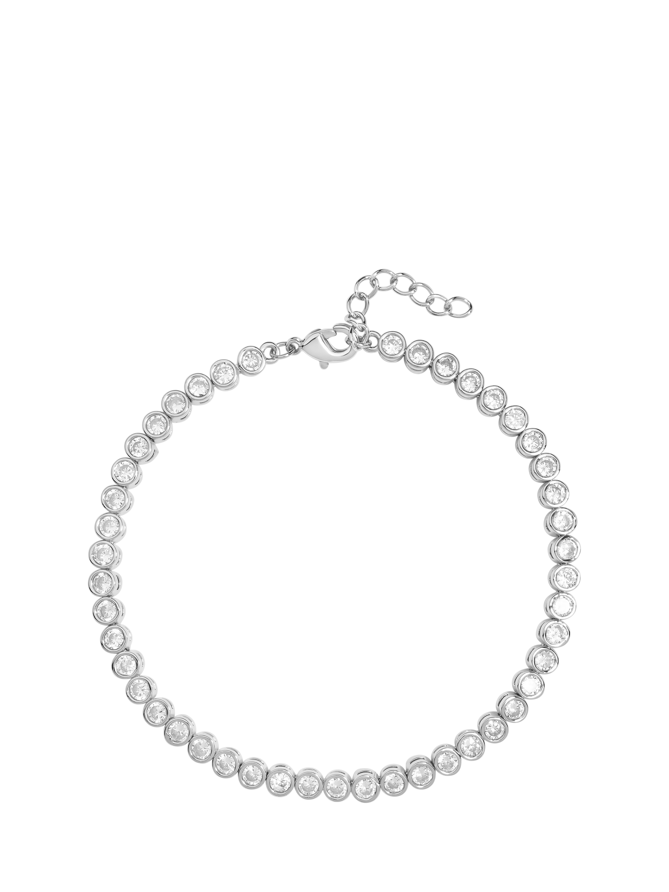 Product image 1 of 2, which shows Jon Richard Cubic Zirconia Tennis Bracelet, Silver