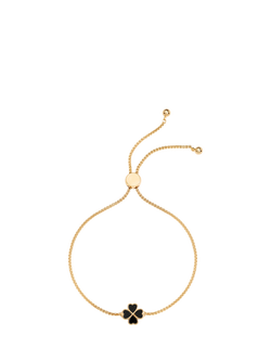 Jon Richard Jet Enamel Heart Clover Toggle Bracelet, Gold, Gold