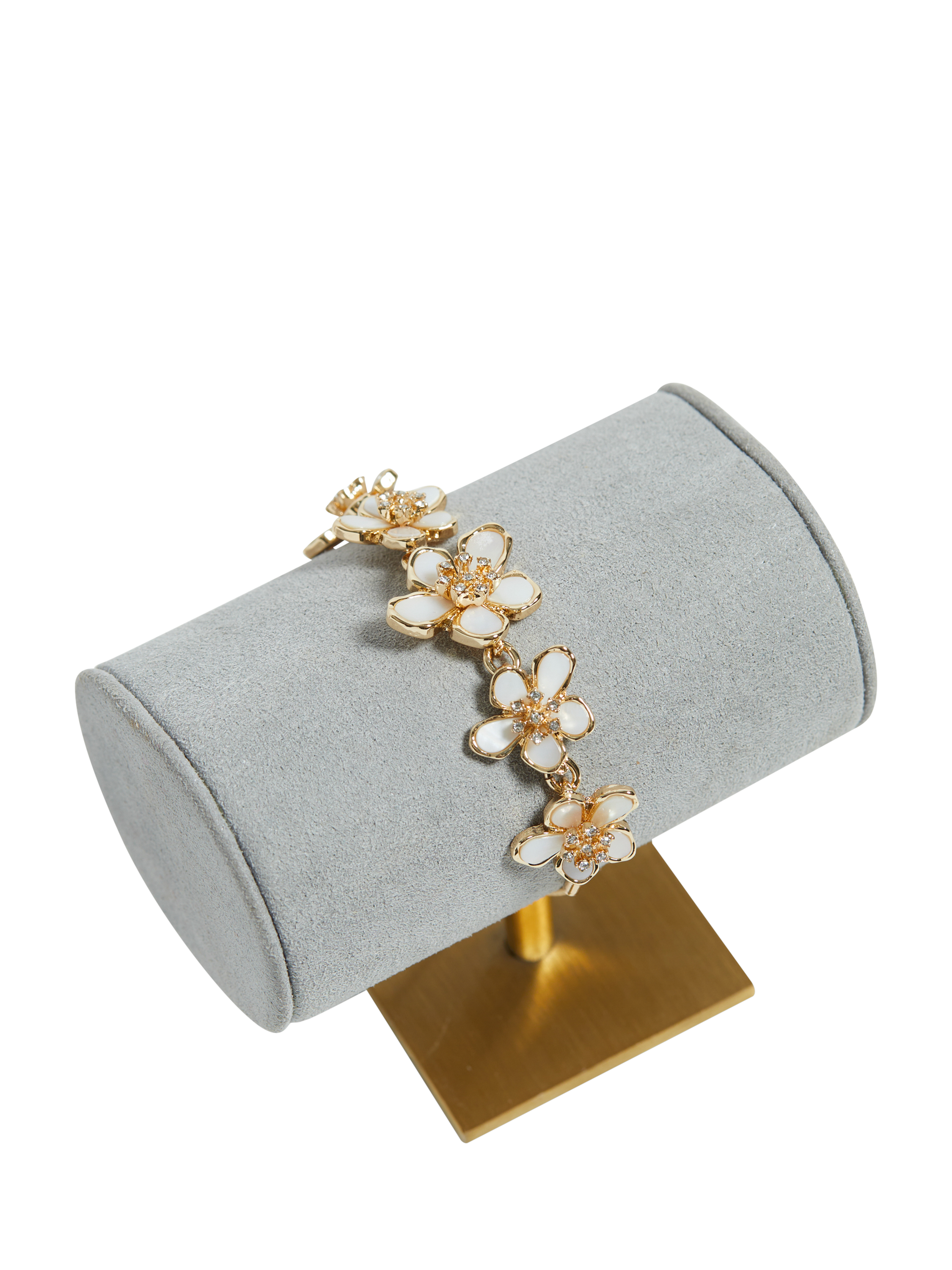 Product image 2 of 2, which shows Jon Richard Mother Of Pearl Floral Bracelet, Gold