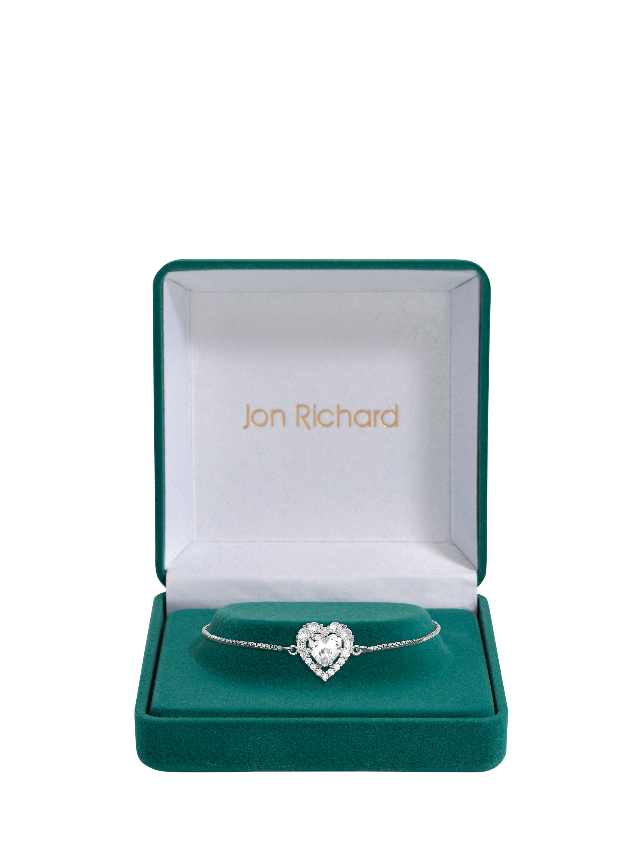Product image 2 of 2, which shows Jon Richard Cubic Zirconia Heart Toggle Bracelet, Silver