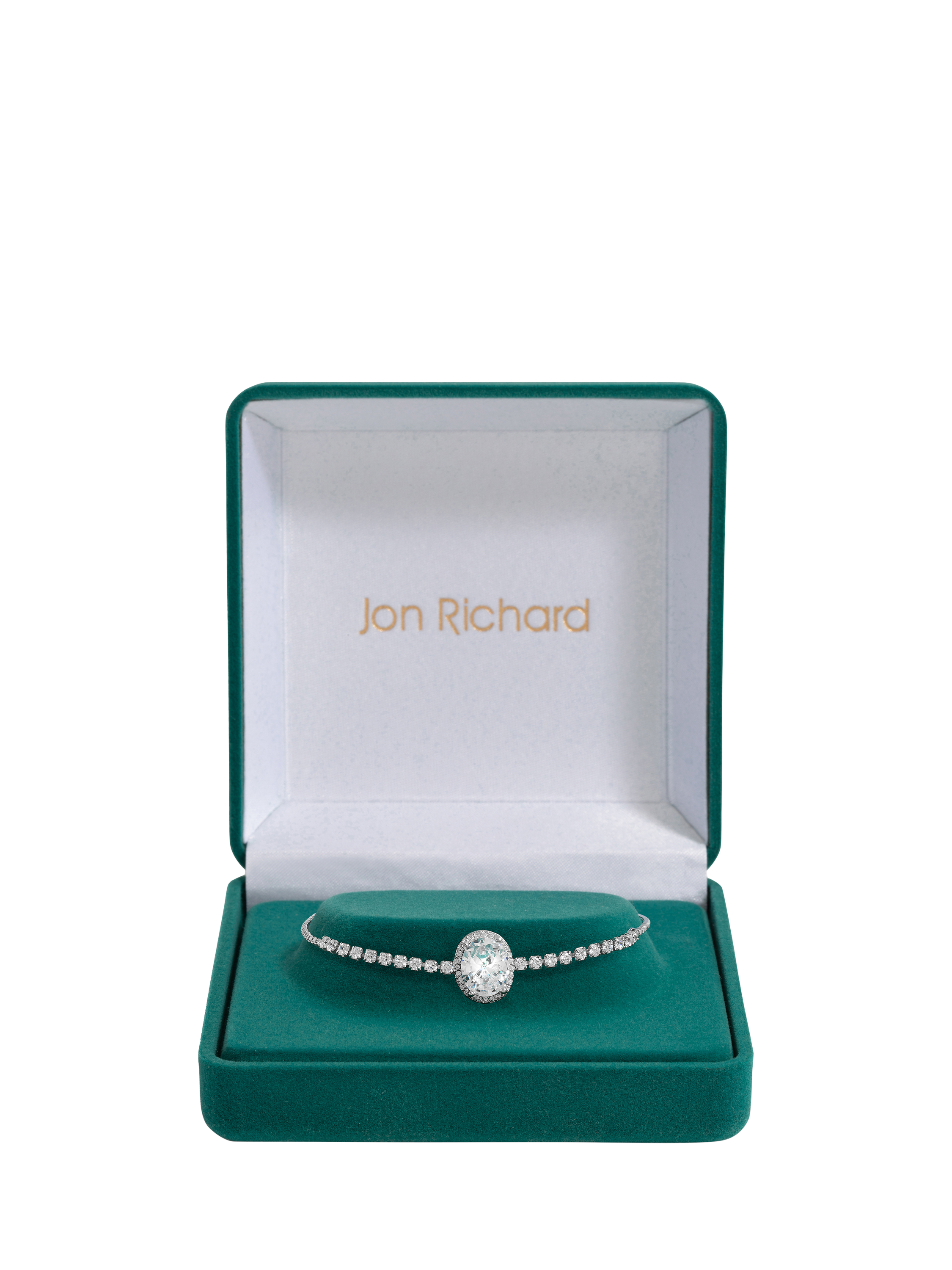 Product image 2 of 3, which shows Jon Richard Cubic Zirconia Micro Pave Oval Toggle Bracelet, Silver
