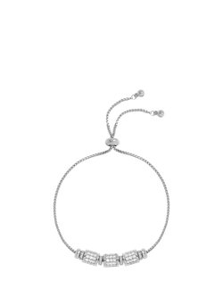 Jon Richard Pave Charm Toggle Bracelet, Silver, Silver