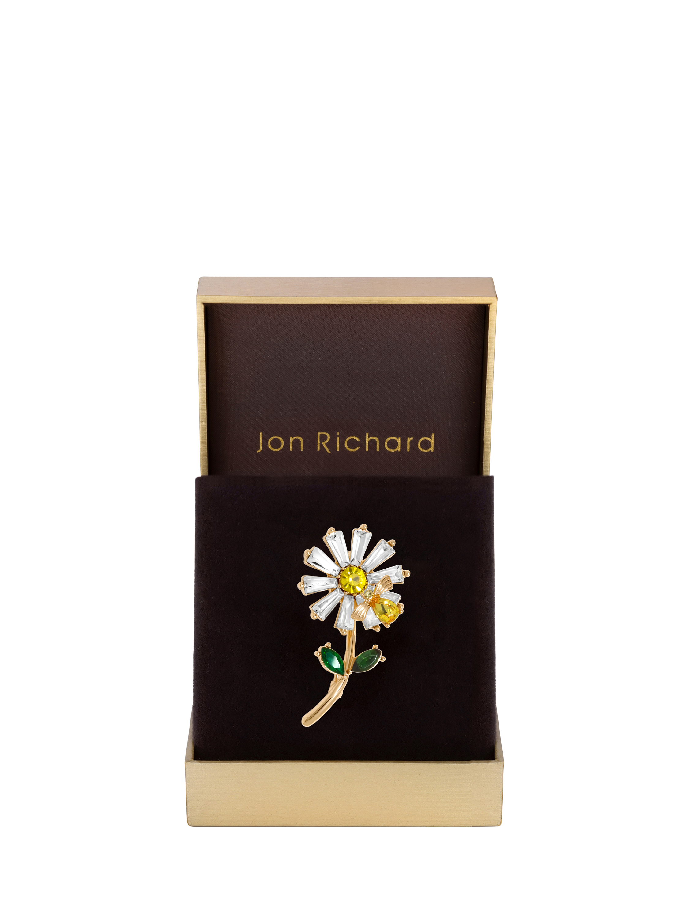 Product image 2 of 3, which shows Jon Richard Gold Plated Daisy Brooch, Gold