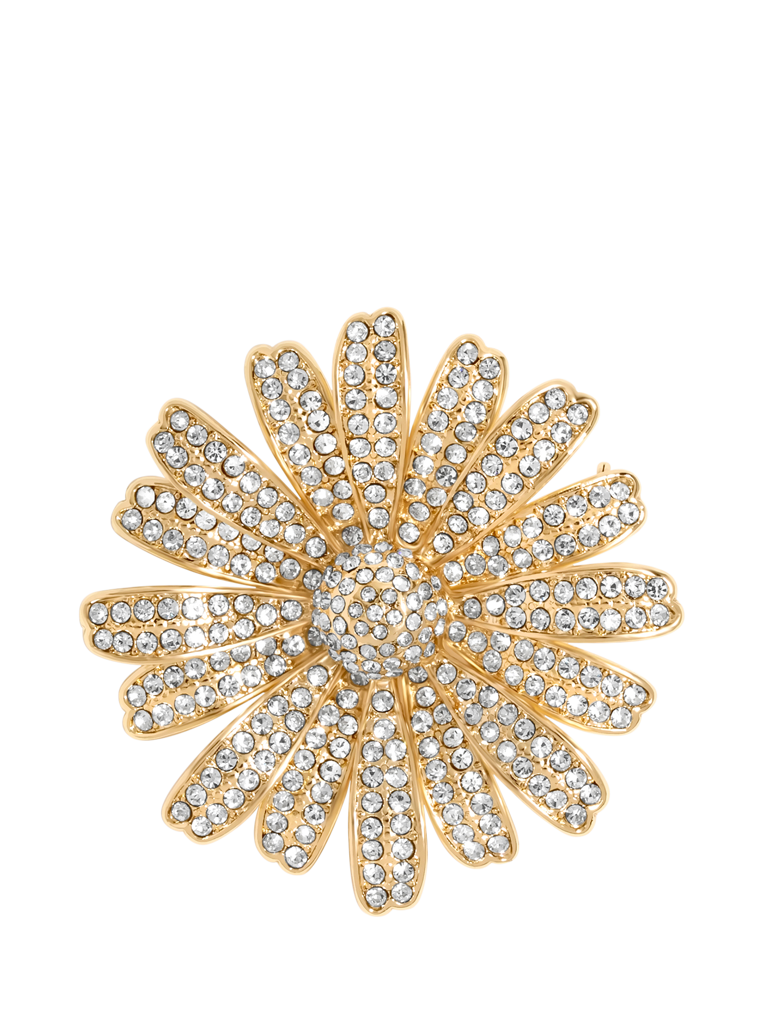 Product image 1 of 3, which shows Jon Richard Crystal Flower Brooch, Gold