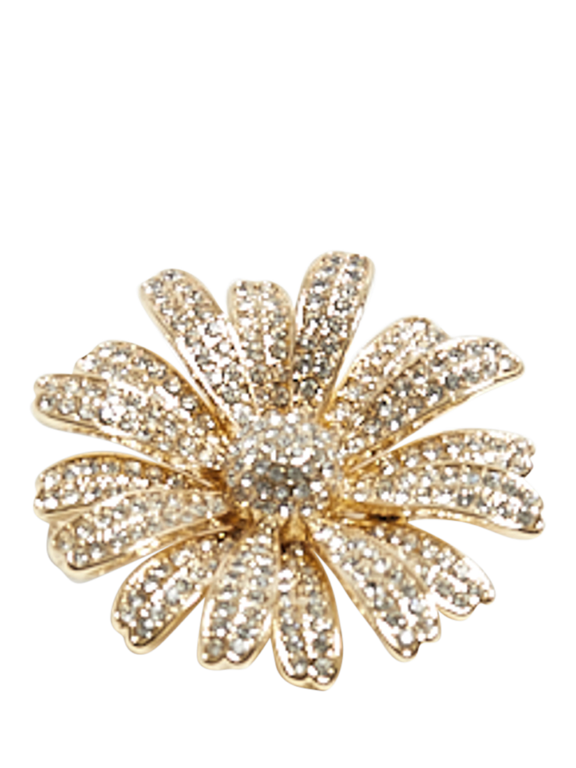 Product image 3 of 3, which shows Jon Richard Crystal Flower Brooch, Gold