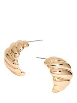 Jon Richard Chunky Ridge Dome Stud Earrings, Gold, Gold