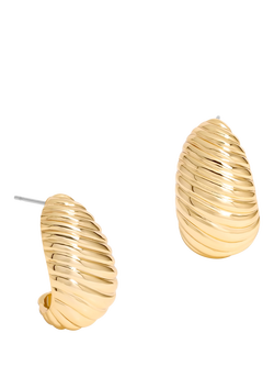 Jon Richard Ridge Dome Stud Earrings, Gold, Gold