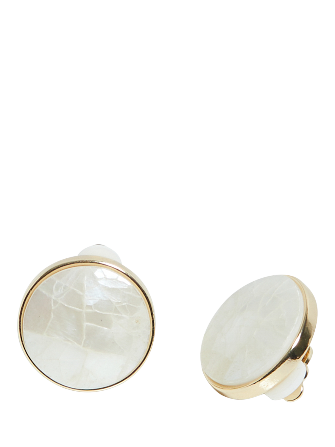 Product image 3 of 3, which shows Jon Richard Gold Plated Shell Clip-On Earrings, Gold