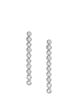 Jon Richard Cubic Zirconia Tennis Drop Earrings, Rhodium, Rhodium