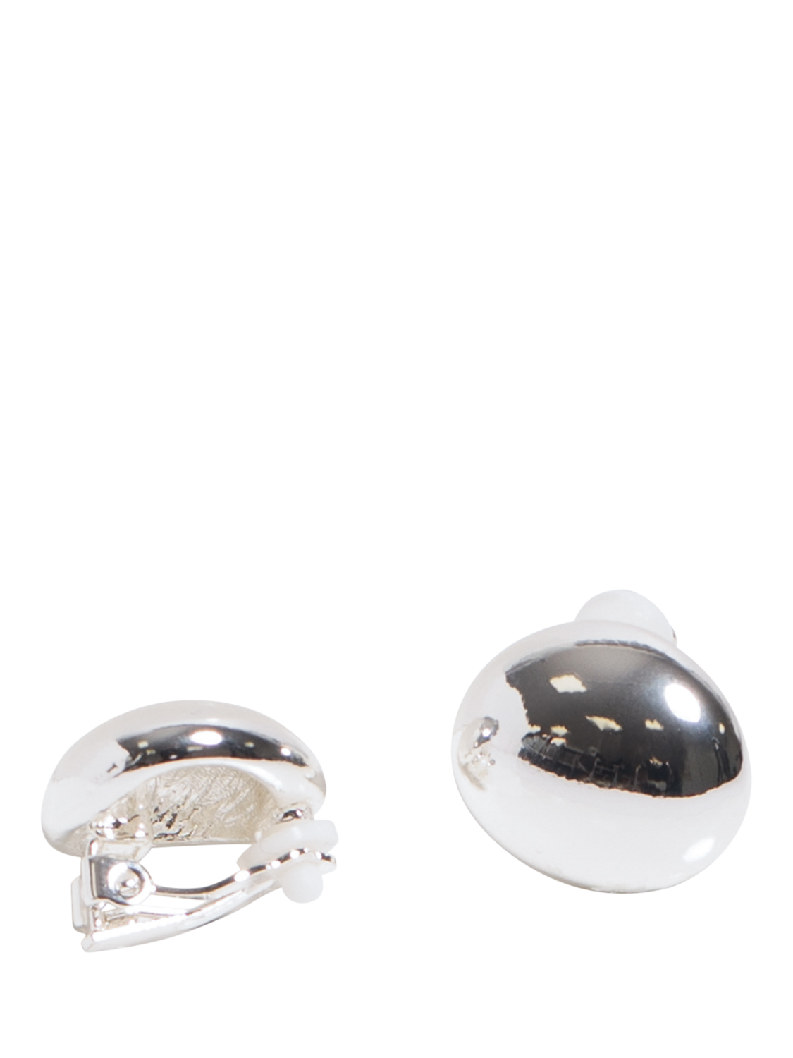 Product image 3 of 3, which shows Jon Richard Polished Clip Earrings, Silver