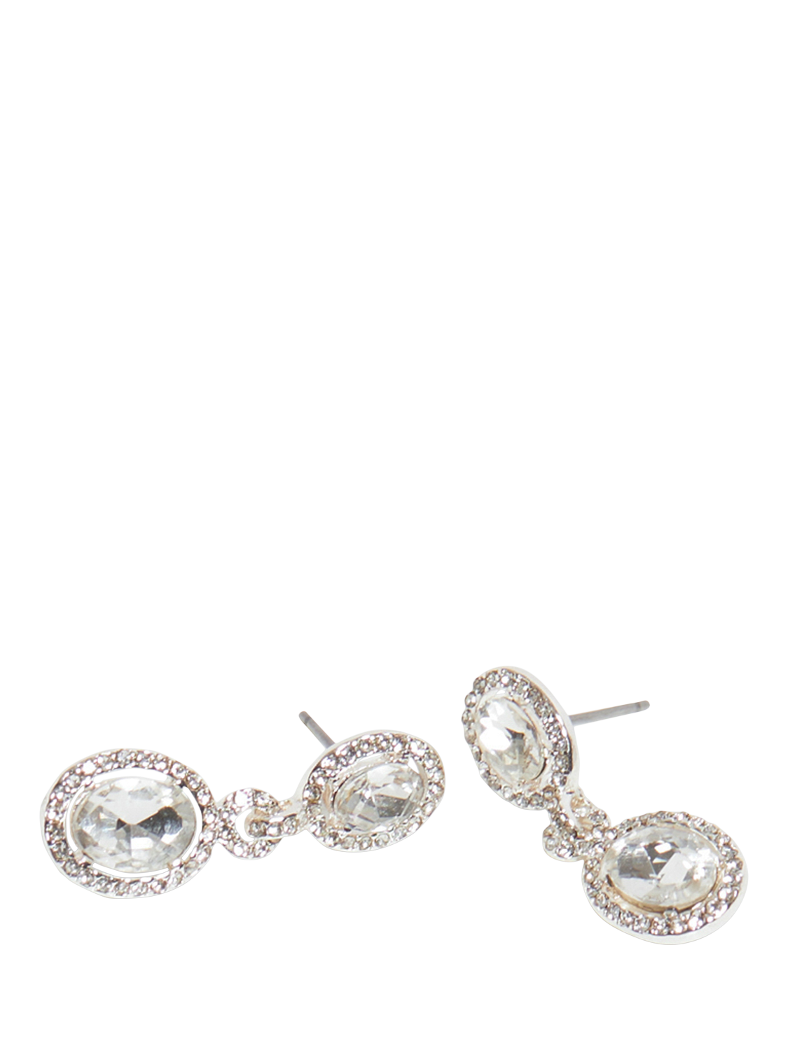 Product image 2 of 2, which shows Jon Richard Crystal Halo Drop Earrings, Silver