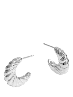 Jon Richard Ridge Dome Stud Earrings, Silver, Silver