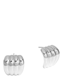 Jon Richard Ridge Stud Earrings, Silver, Silver